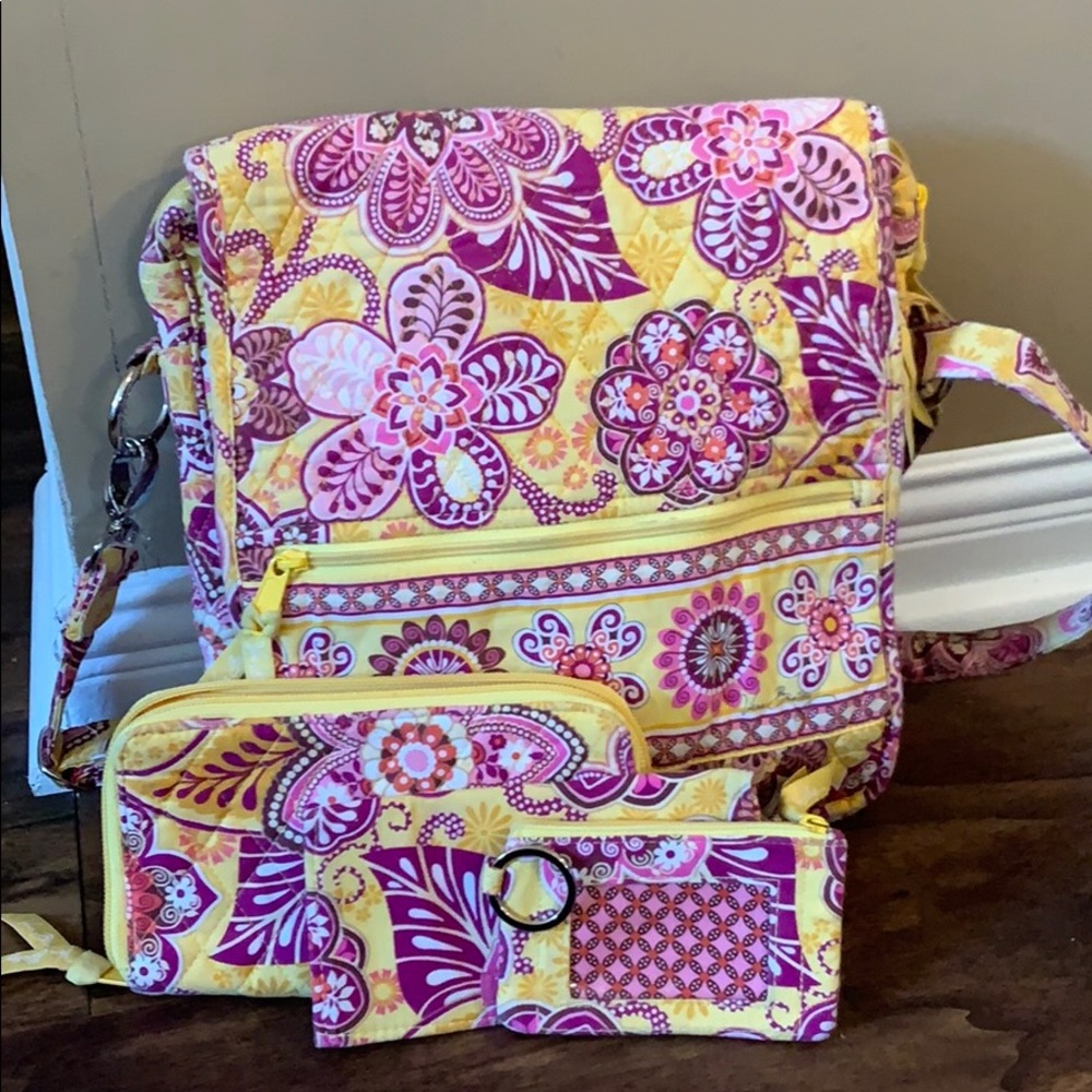 Vera Bradley BALI GOLD Yellow Messenger Crossbody